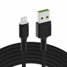 Kabel Lightning 1,2m LED Green Cell Ray met snelladen voor Apple iPhone
