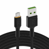 Kabel Micro USB 2m LED Green Cell Ray met snelladen, Ultra Charge, Quick Charge 3.0