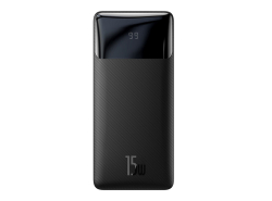 Baseus Bipow 20000mAh powerbank, 15W, 2xUSB, USB-C, Zwarte kleur, Veilig en snel meerdere apparaten tegelijkertijd opladen