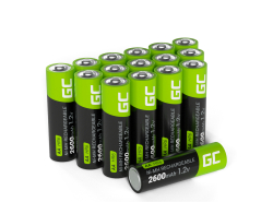 16x Oplaadbare batterijen AA R6 2600mAh Ni-MH accu's Green Cell